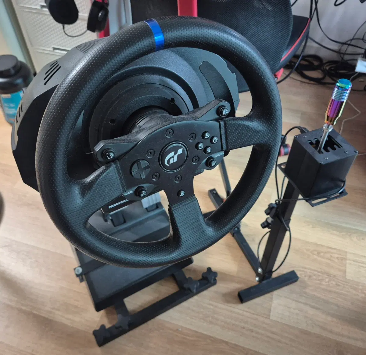 트러스트마스터 T300 RS GT + 거치대 + 8단 H 쉬프터 수동변속