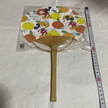 미키마우스 대나무 부채