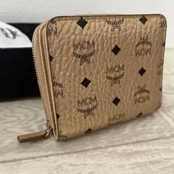 MCM 이단 접이식 지갑 비세토스 베이지