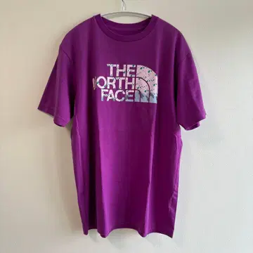 THE NORTH FACE 별 패턴 로고 반팔 티셔츠 퍼플