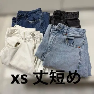 GU 배럴 레그진 배기 플레어 팬츠 세트 짧은 기장 xs 바지