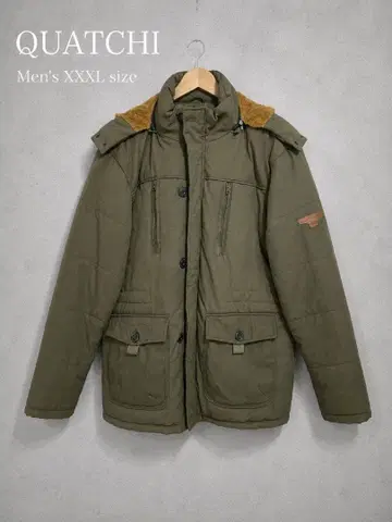 QUATCHI 보아 안감 패딩 자켓 XXXL 카키 방한 퍼 포함