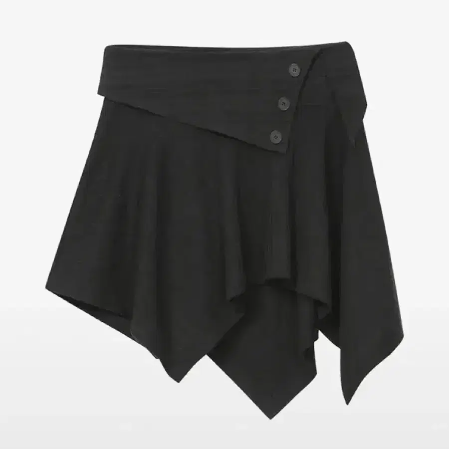 미세키서울 Unbalanced flow mini skirt BLACK