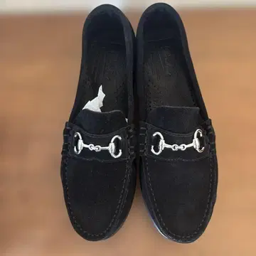미사용 Paraboot 여성용 비트 로퍼 스웨이드 블랙