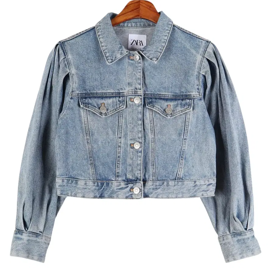 자라 ZARA 퍼프 크롭 데님 자켓  S / k5771
