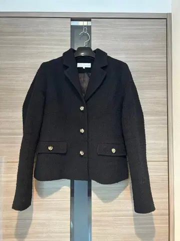 ZARA 트위드 자켓 블랙 M