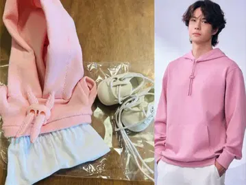 즉시 발송 10cm 왕이보 봉제 인형 옷 갈아입기 의류 핑크 후드티
