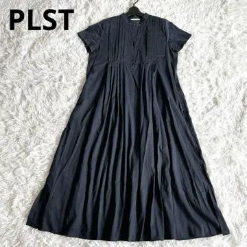 PLST 플라스테 큐프라 린넨 핀턱 롱 원피스 A라인