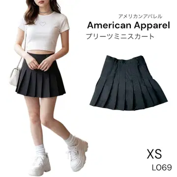 L069 아메리칸 어패럴 테니스 플리츠 스커트 블랙 XS