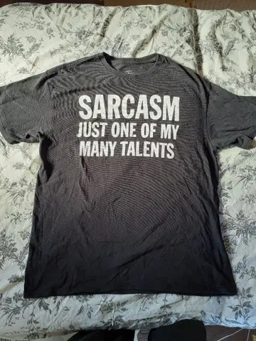 SARCASTIC 프린트 T셔츠 블랙 swag yoko 가격 인하