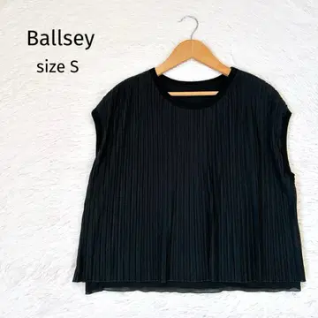 새상품급 Ballsey 투모로우랜드 블랙 플리츠 쉬폰 블라우스