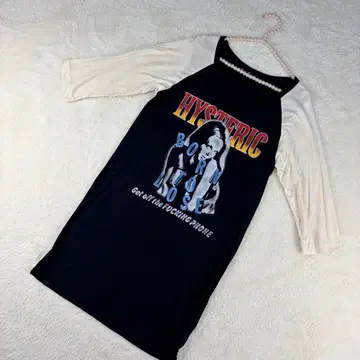 Hysteric Glamour 5부 소매 래글런 T셔츠 롱T셔츠