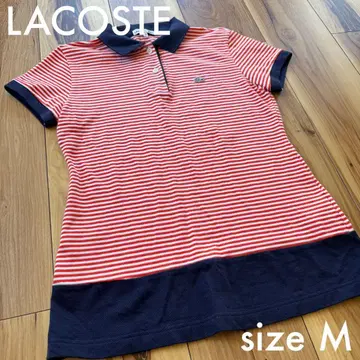 LACOSTE 보더 절개 피케 셔츠 M