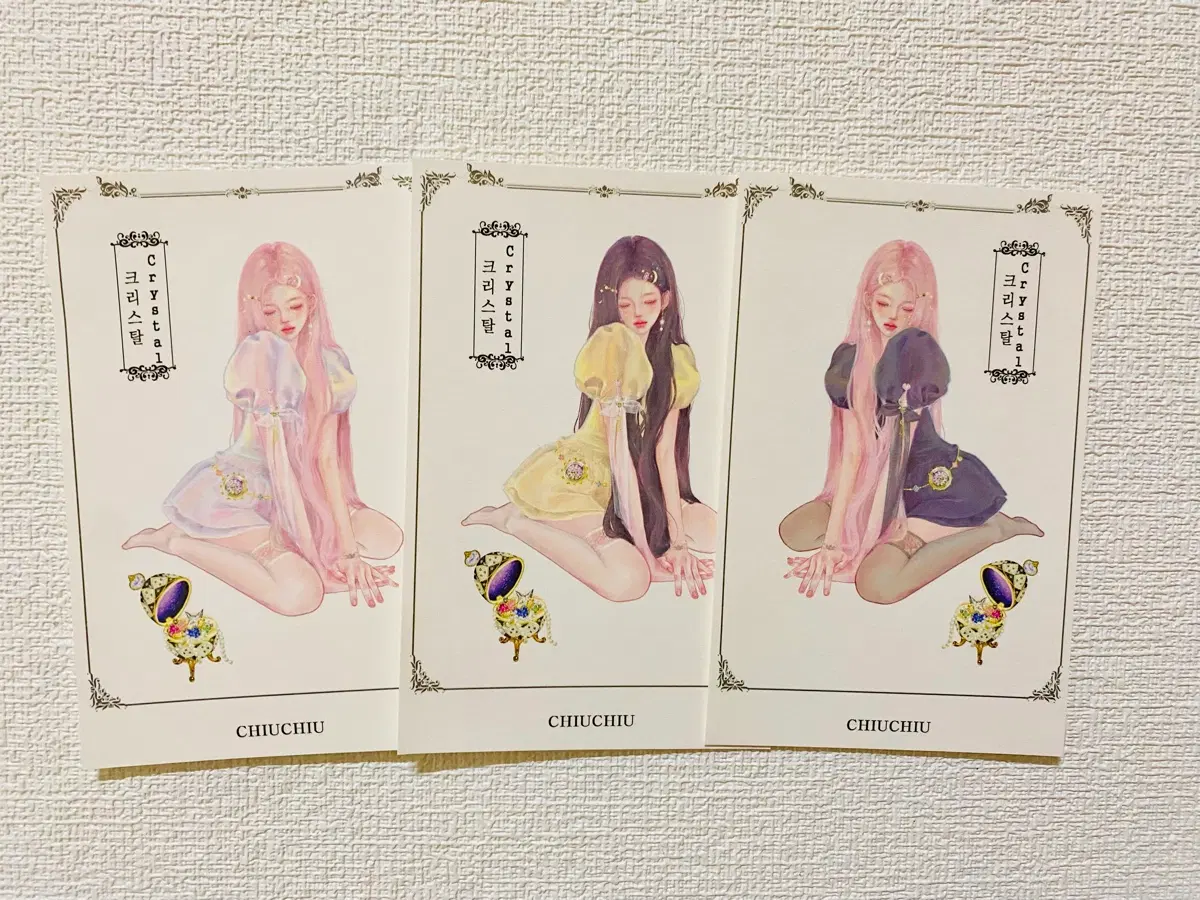 [인스] 치유/CHIU  인물 스티커 3set (크리스탈)