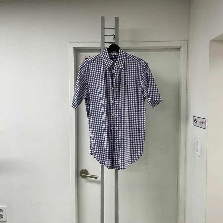 폴로 랄프로렌 깅엄 체크 반팔 셔츠 M