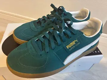 PUMA SUPER TEAM 다크 그린 스웨이드 스니커즈