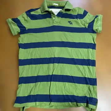 Abercrombie & Fitch 피케 셔츠 보더 XL 아바클로