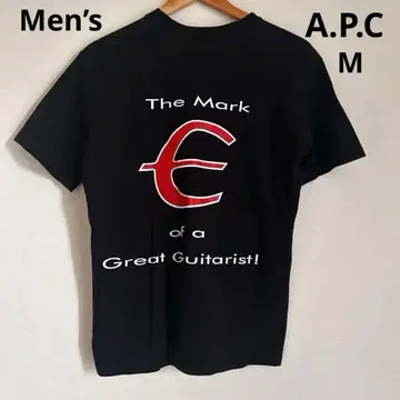 A.P.C. Epiphone 반팔 티셔츠 M 블랙 백 프린트 티