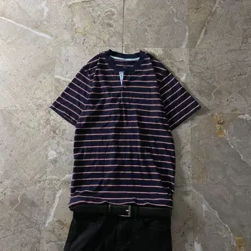 00s Eddie Bauer Striped Henley sk8 Y2K