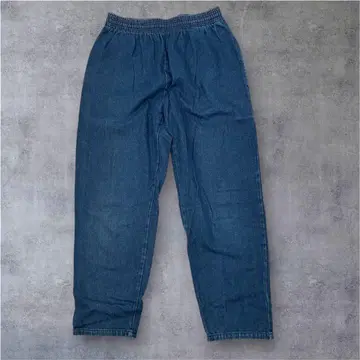 BEAMS HEART 벌룬 데님 이지 팬츠 S 허리밴딩