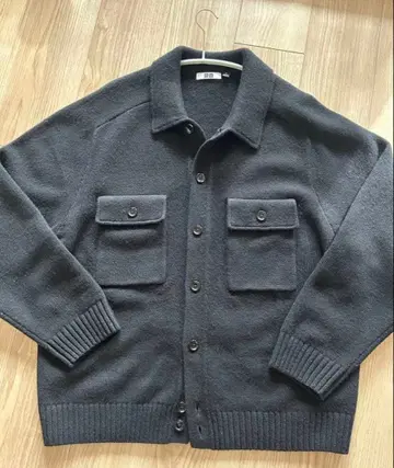 유니클로 U 라무 니트 자켓 블랙 XL