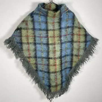 Scotland 70s 빈티지 ANDREW 모헤어 샤기 니트 판초