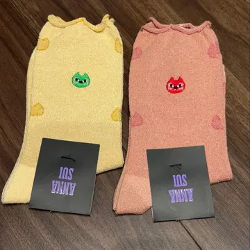ANNA SUI 안나수이 후쿠스케 양말 2족 세트 고양이 고양이