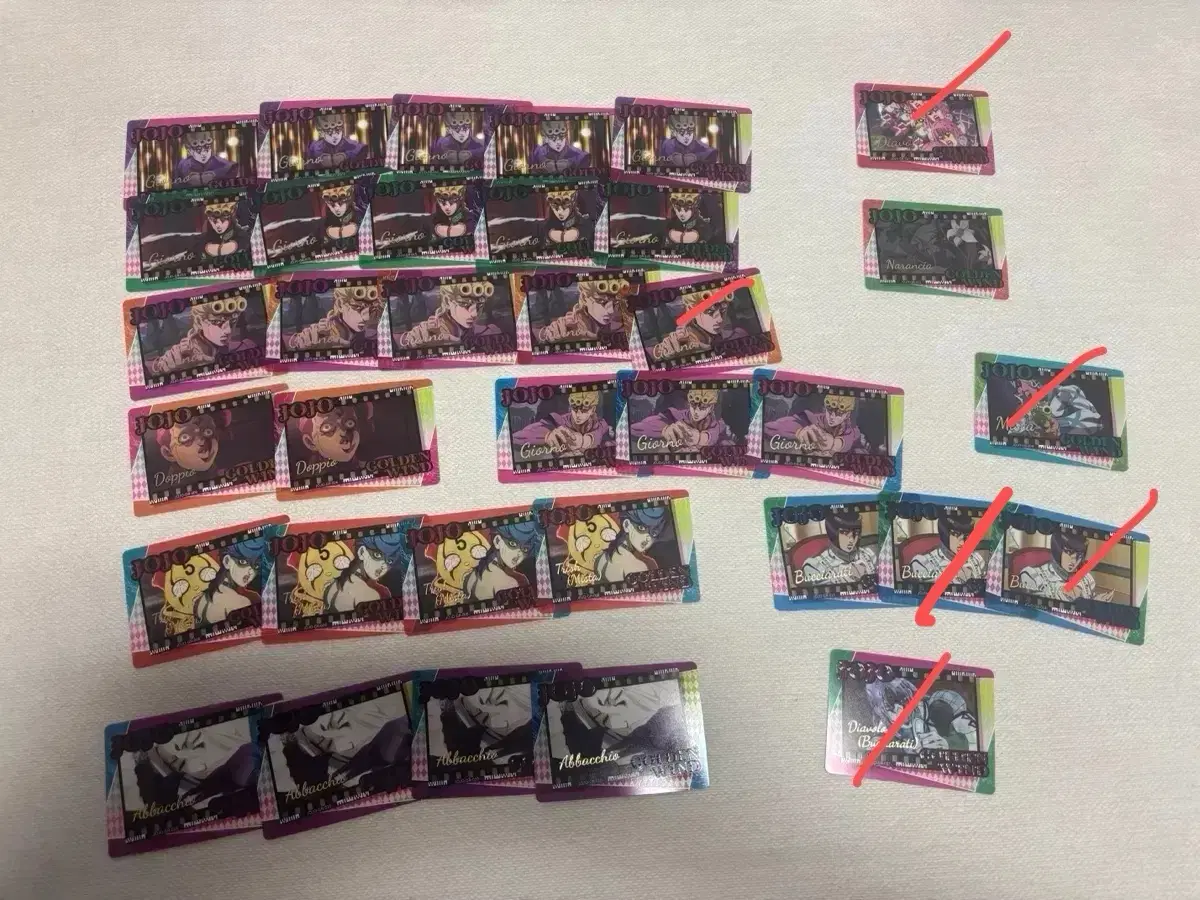 죠죠 5부 암살 호위팀 카드 죠르노