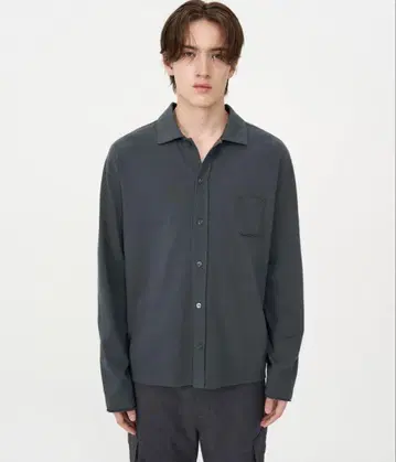 insilence 긴팔 셔츠 버튼다운 저지 셔츠 데미지 가공