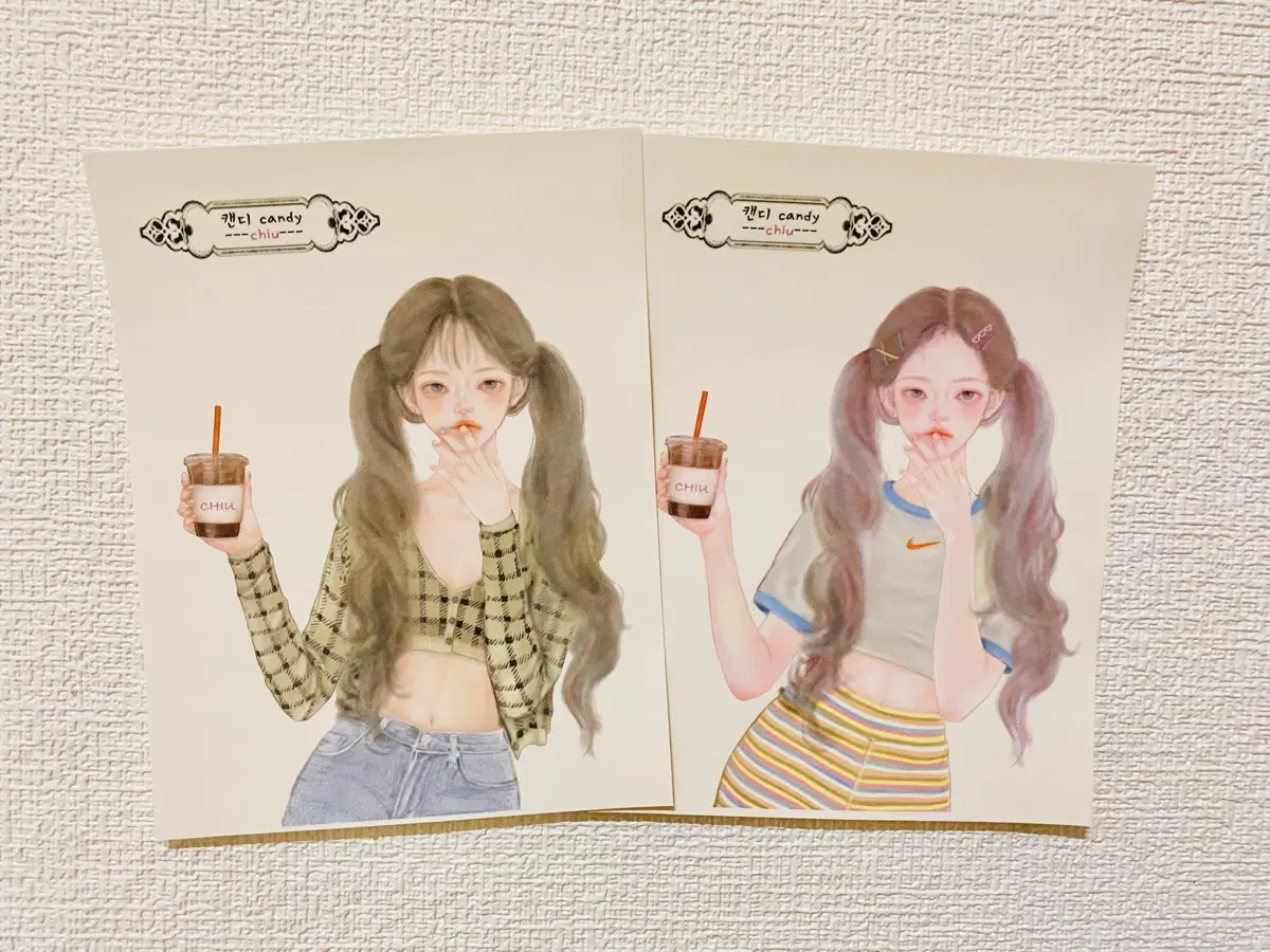 [인스] 치유/CHIU 인물 스티커 2종 set (캔디)