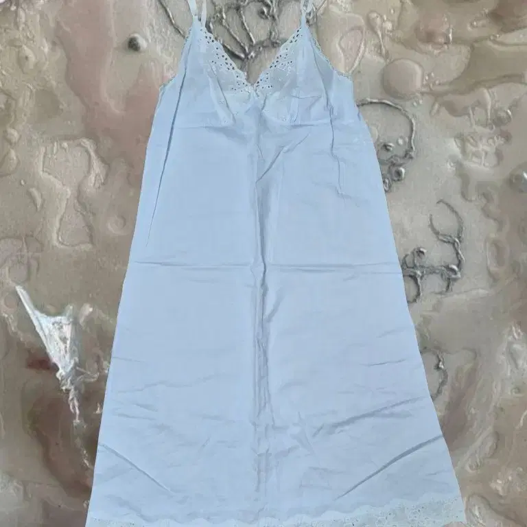 빈티지 펀칭 레이스 슬립 슬리브리스 원피스