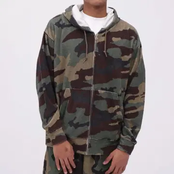 AVIREX PILE CAMO ZIP UP HOODIE