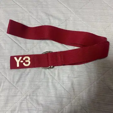 Y-3 로고 D링 벨트 레드