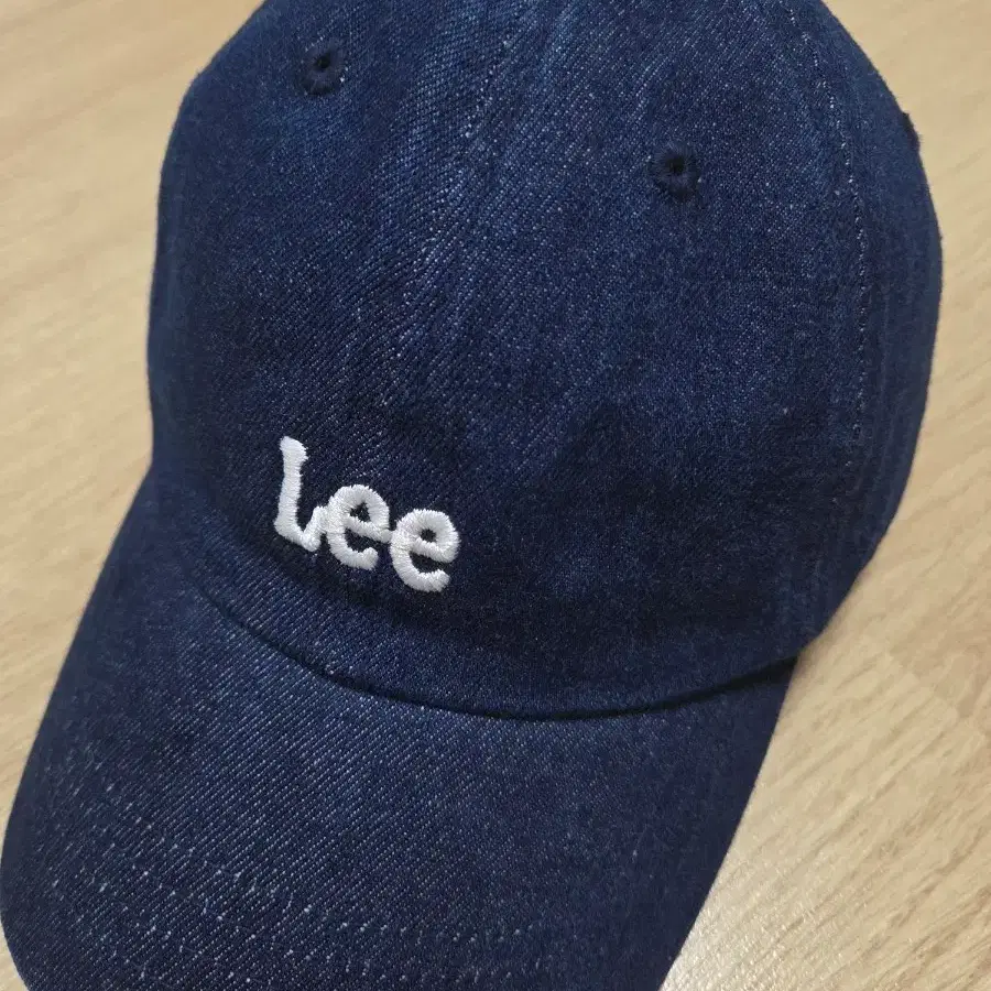 리 로고 데님 볼캡 모자