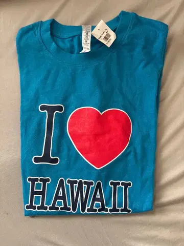 I LOVE HAWAII 티셔츠 블루 여성용 하와이 한정판 L 사이즈