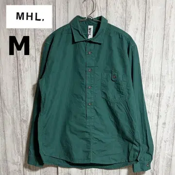 MHL. MHL 긴팔 풀오버 셔츠 그린 M 일본제 코튼