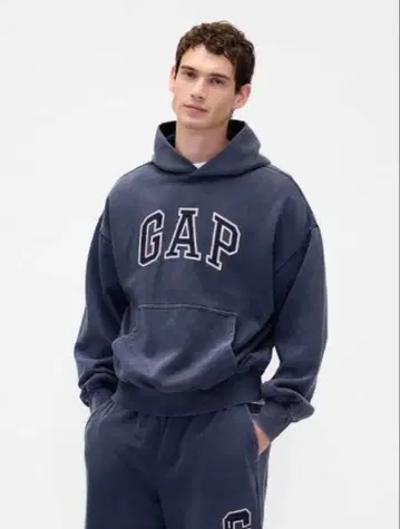 빈티지 소프트 오버 사이즈 Gap 로고 후드티 맨투맨