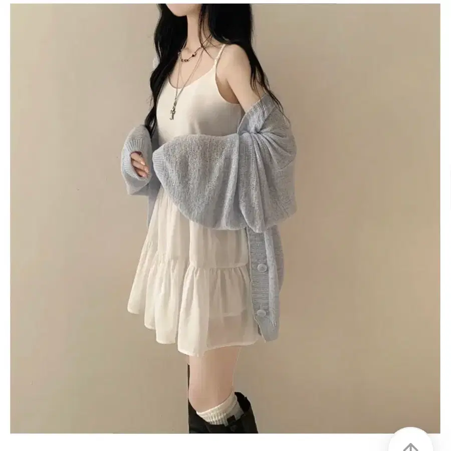에이블리) 보호본능 왕박시 브이넥 여름 벌룬 가디건 빅사이즈 체형커버
