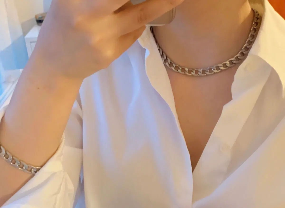 써지컬 체인 목걸이 팔찌 세트