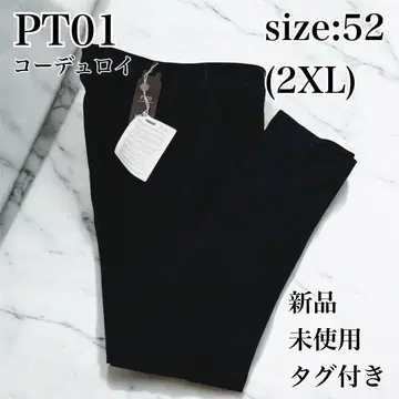 미사용 새상품 PT01 썸머 코듀로이 스트레치 팬츠 세탁 가능 블랙 52