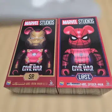 BE@RBRICK 400% 아이언맨 스파이더맨 2체 세트