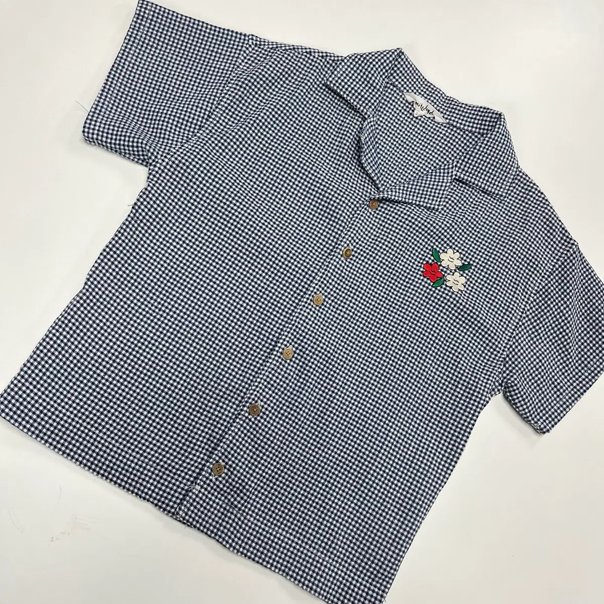 2XL 140추천 리미떼두두 자수 체크 셔츠