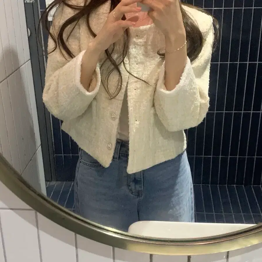 (새상품,가격고정)수름 레몬 트위드 jk, 포레스트 데이지 트위드 자켓