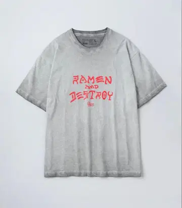 RAMEN&DESTROY x BLUCO 피그먼트 오버 T셔츠 그레이 XL