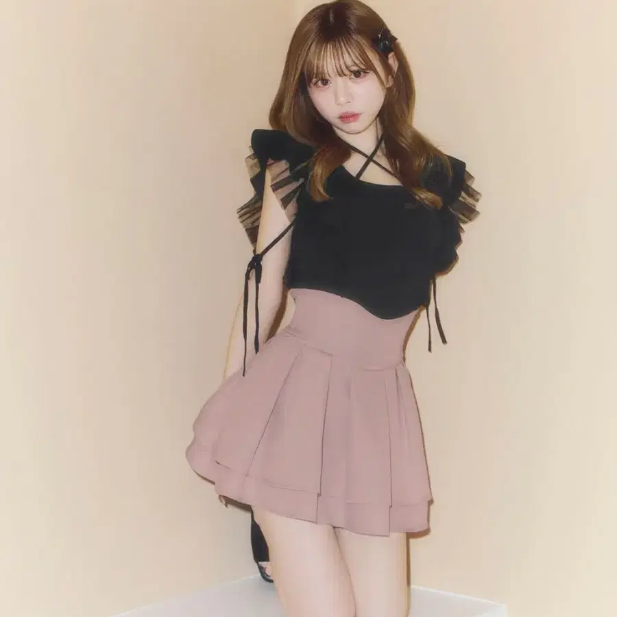 미셸마카롱 미각 스커트 m 쿠스미핑크