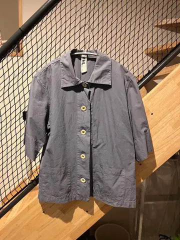 MHL. 오픈 카라 셔츠 블루