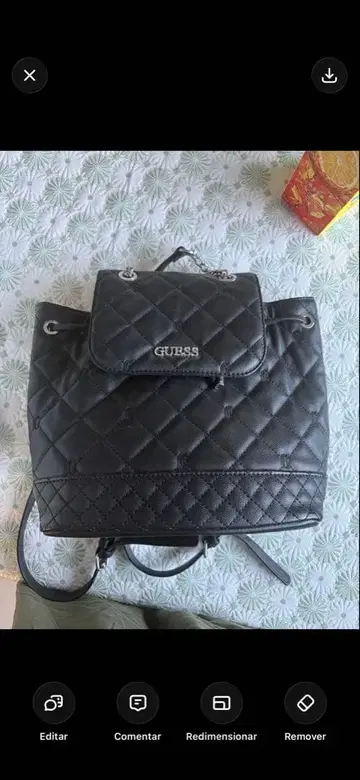 GUESS 퀼팅 백팩 블랙