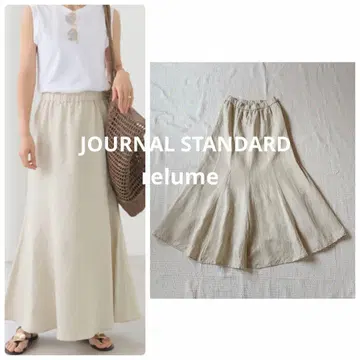JOURNAL STANDARD 소프트 린넨 MIX 머메이드 스커트 베이지