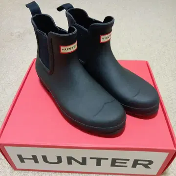 HUNTER 첼시 레인부츠 블랙