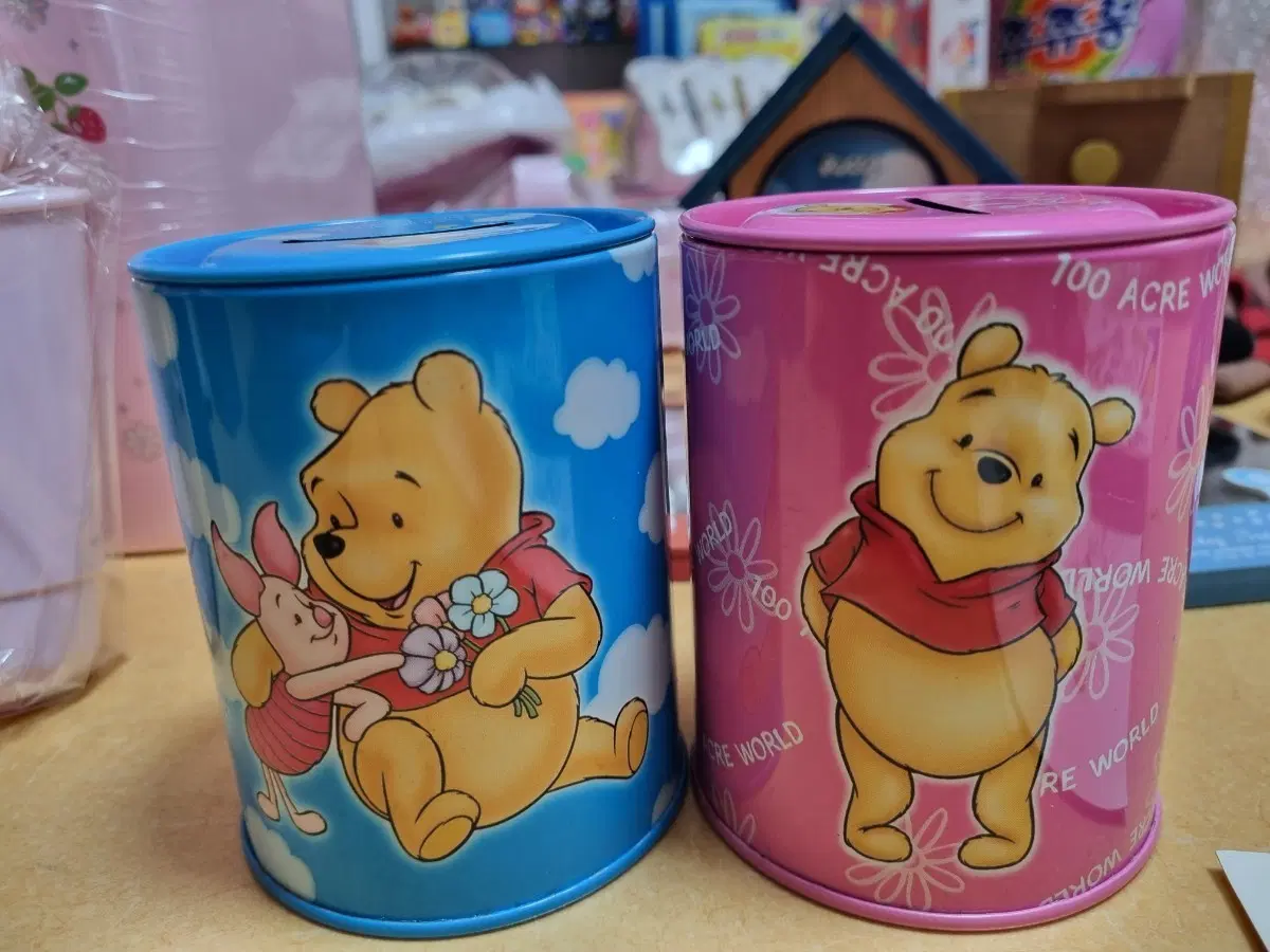 고전 푸우 저금통 2개 세트